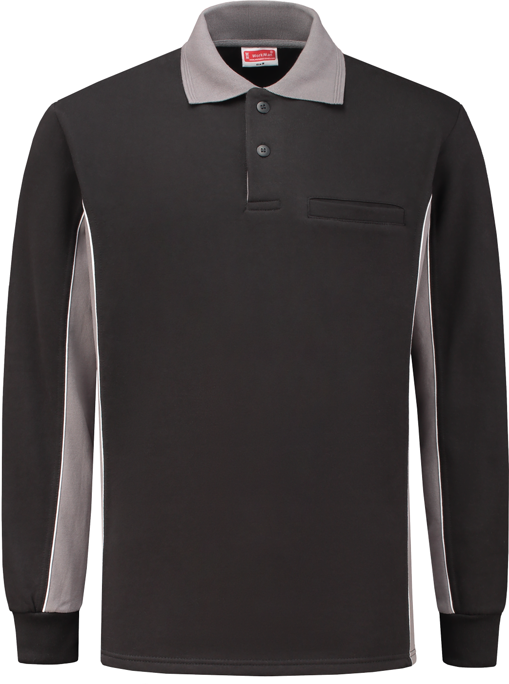 10.6.2406.02 2406 Polosweater Bi-Colour Zwart / Grijs M